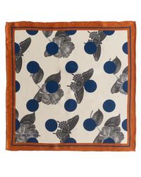Lost Pattern - Noir Floral Silk Pocket Square - Lyst