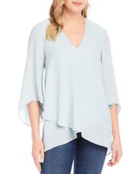 Karen Kane - Asymmetric Hem Crepe Top - Lyst