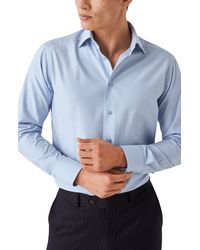 Eton - Slim Fit Check Stretch Cotton & Lyocell Shirt - Lyst