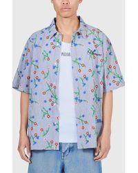 Pleasures - Pile Stripe Short Sleeve Button-Up Shirt - Lyst