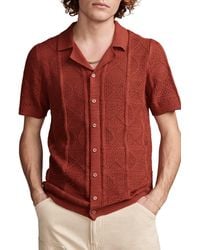 Lucky Brand - Short Sleeve Pointelle Knit Camp Shirt - Lyst