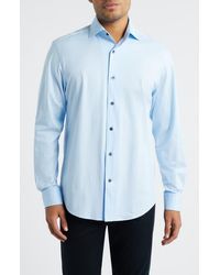 Bugatchi - James Ooohcotton Solid Button-Up Shirt - Lyst