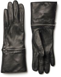 SOIA & KYO - Demy Zipper Off Leather & Faux Fur Gloves - Lyst