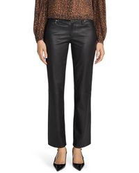FRAME - The Cigarette Leather Straight Leg Pants - Lyst