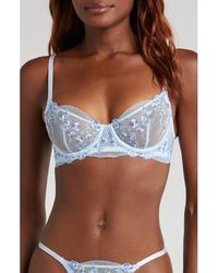 KAT THE LABEL - Sofia Cornflower Underwire Bra - Lyst