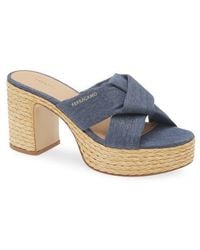 Ferragamo - Douglas Platform Slide Sandal - Lyst