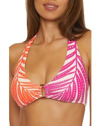 Trina Turk - Sheer Tropics Metallic Halter Bikini Top - Lyst