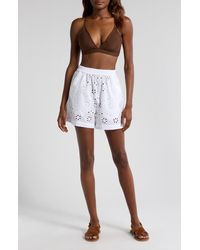 Agua Bendita - Watts Eyelet Cover-Up Shorts - Lyst