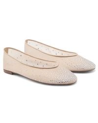 Mango - Rhinestone Mesh Ballet Flat - Lyst
