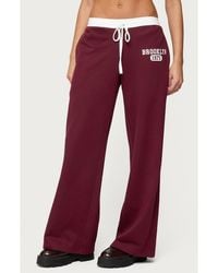Edikted - Brookie Contrast Waist Logo Wide Leg Sweatpants - Lyst