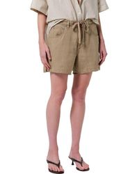 Citizens of Humanity - Brynn Drawstring Waist Wide Leg Linen Shorts - Lyst