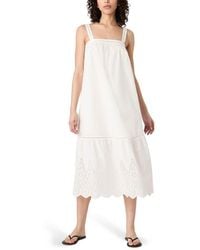 knee length dresses for ladies Premiere Linen Square Neck Midi Dress  TING MAISON