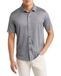 Johnston & Murphy - Xc4 Geo Print Performance Short Sleeve Button-Up Shirt - Lyst