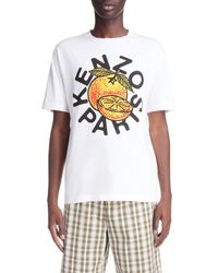 KENZO - Orange Classic Cotton Graphic T-shirt - Lyst