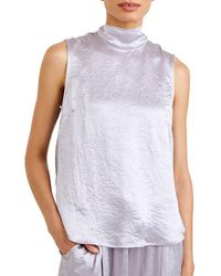 Bella Dahl - Tie Back Sleeveless Satin Top - Lyst
