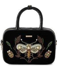 Brahmin - Mara Velvet & Croc Embossed Leather Top Handle Bag - Lyst