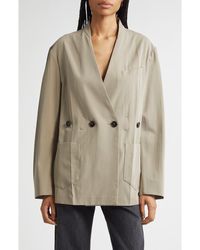 Setchu - Origami Belted Virgin Wool & Cotton Jacket - Lyst