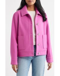 Cece - Jewel Button Flannel Jacket - Lyst