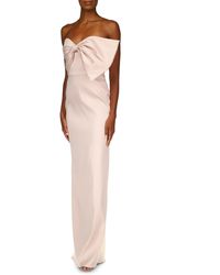 badgley mischka mikado strapless bow gown