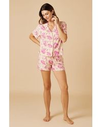 Softies - Soft Sleep Caftan Top And Short Pajama Set - Lyst