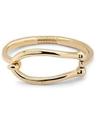 Uno De 50 - 18K-Plated Rigid Bracelet With Large Link And Inner Spring - Lyst