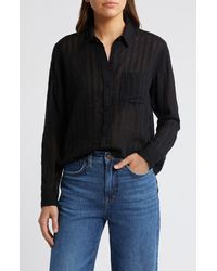 Rails - Charli Shadow Stripe Cotton Button-up Shirt - Lyst