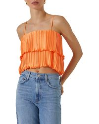 Astr - Pleated Tiered Convertible Camisole - Lyst
