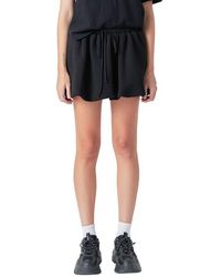 Grey Lab - Bubble Hem Scuba Knit Drawstring Miniskirt - Lyst