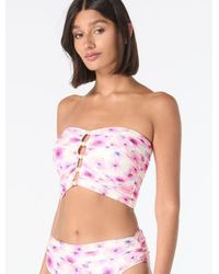 Carmen Marc Valvo - Bandeau Shirred Bikini Top - Lyst
