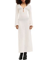 AllSaints - Karma Open Stitch Long Sleeve Dress - Lyst