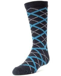 Memoi - Diamond Interlock Crew Socks - Lyst