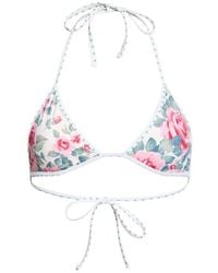 PacSun - Juno Contrast Trim Triangle Bikini Top - Lyst