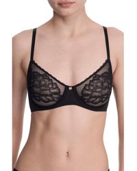 Natori - Flora Unlined Lace Balconette Underwire Bra - Lyst