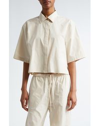 Totême - Crop Organic Cotton Poplin Button-up Shirt - Lyst