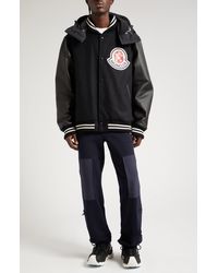 Moncler Genius - X Billionaire Boys Club Durnan Leather & Virgin Wool Blend Bomber Jacket - Lyst