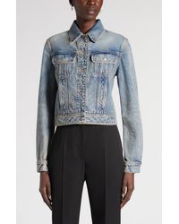 McQueen - Corset Laced Denim Jacket - Lyst