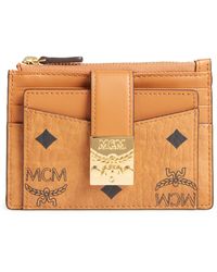 MCM - Mini Patricia Visetos Leather Card Case - Lyst
