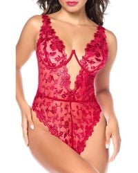 MAPALE - Embroidered Underwire Teddy - Lyst