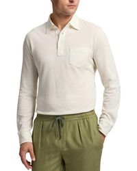 Ralph Lauren - Long Sleeve Cotton & Cashmere Piqué Pocket Polo - Lyst