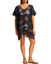 Seafolly - Sheer Mesh Cover-Up Caftan - Lyst