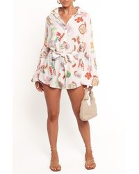 Petal & Pup - Jilla Mixed Print Long Sleeve Romper - Lyst