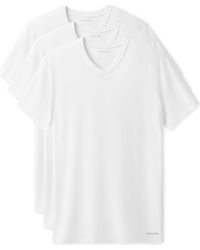Tommy John - 3-Pack Second Skin Stay Tucked V-Neck Undershirts - Lyst