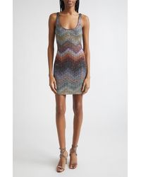 Missoni - Zigzag Metallic Sequin Caperdoni Knit Minidress - Lyst