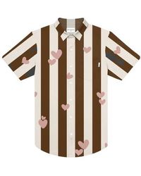 MAVRANS - Hearts Stripe Short Sleeve Performance Button-Up Shirt - Lyst