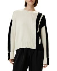 LILYSILK - Bicolor Stripe Knit Wool Sweater - Lyst