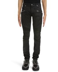 Balmain - Coated Ribbed Slim Fit Jeans - Lyst
