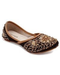 Fuchsia - Midnight Glamour Embroidered Jutti Flat - Lyst