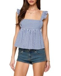 Edikted - Jenson Gingham Tie Back Tank - Lyst
