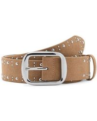Mango - Stud Suede Belt - Lyst