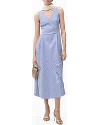 Mango - Prima Stripe Cotton Blend Midi Dress - Lyst